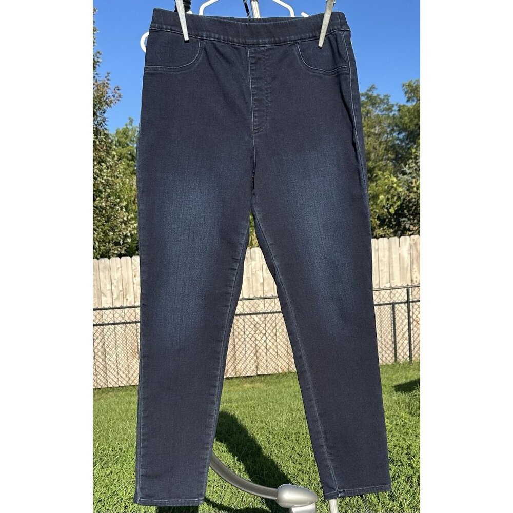 Express Flexx Pull-On Skinny Jeans Women’s L Regular Dark Wash High Rise Stretch